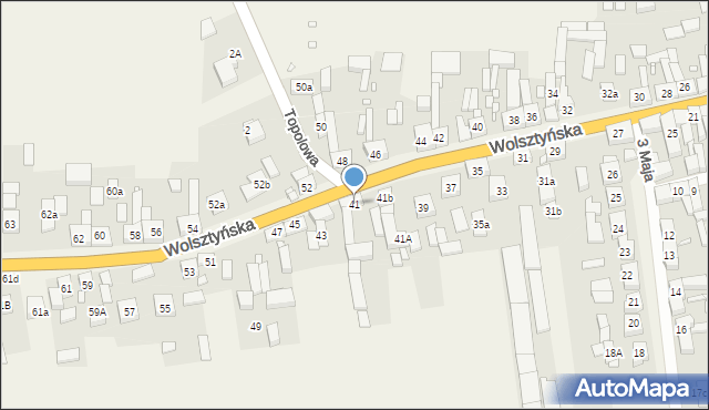 Rostarzewo, Wolsztyńska, 41, mapa Rostarzewo