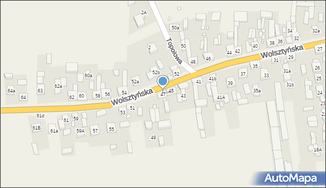 Rostarzewo, Wolsztyńska, 47, mapa Rostarzewo