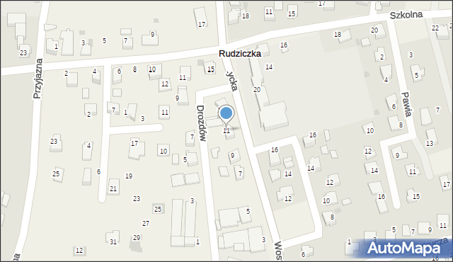 Rudziczka, Woszczycka, 11, mapa Rudziczka