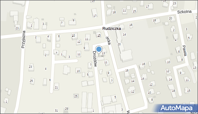 Rudziczka, Woszczycka, 13A, mapa Rudziczka