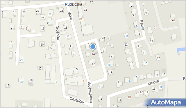 Rudziczka, Woszczycka, 14, mapa Rudziczka