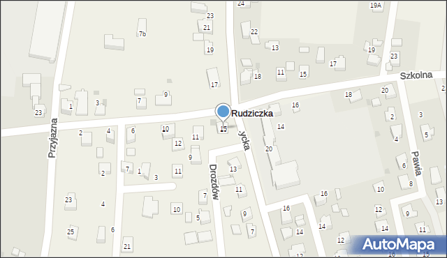 Rudziczka, Woszczycka, 15, mapa Rudziczka