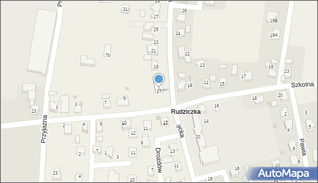 Rudziczka, Woszczycka, 17, mapa Rudziczka