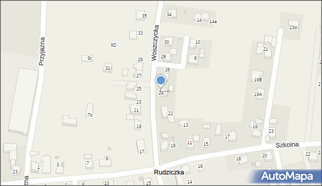 Rudziczka, Woszczycka, 24, mapa Rudziczka