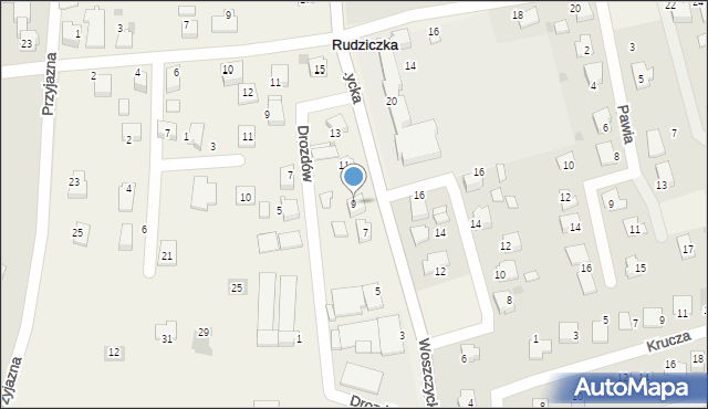 Rudziczka, Woszczycka, 9, mapa Rudziczka