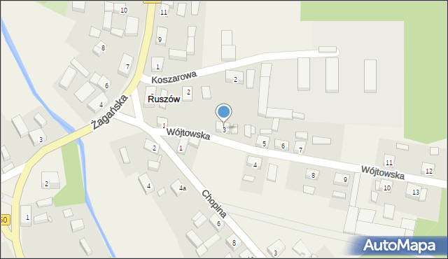 Ruszów, Wójtowska, 3, mapa Ruszów