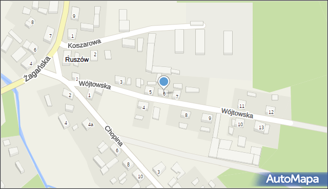 Ruszów, Wójtowska, 6, mapa Ruszów