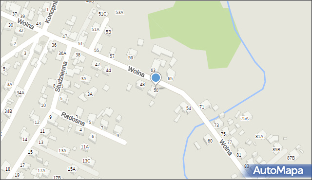 Rybnik, Wolna, 50, mapa Rybnika