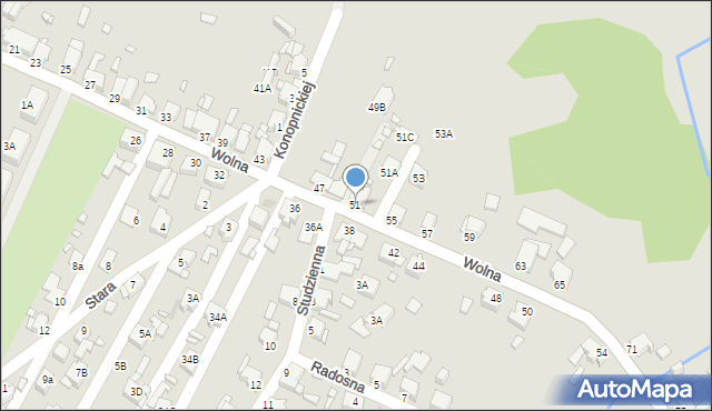 Rybnik, Wolna, 51, mapa Rybnika