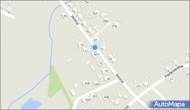 Rybnik, Wolna, 74, mapa Rybnika