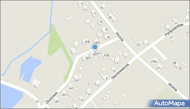 Rybnik, Wolna, 82C, mapa Rybnika