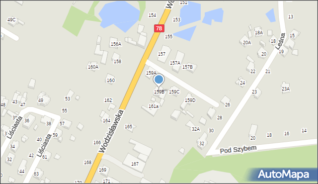 Rybnik, Wodzisławska, 159B, mapa Rybnika