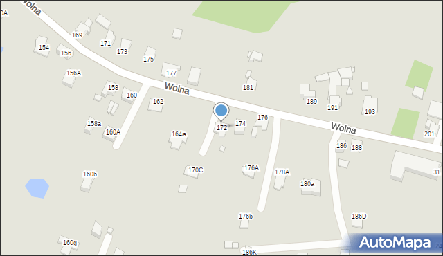 Rybnik, Wolna, 172, mapa Rybnika