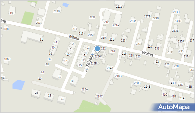 Rybnik, Wolna, 212A, mapa Rybnika