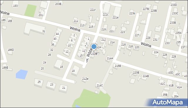 Rybnik, Wolna, 212B, mapa Rybnika