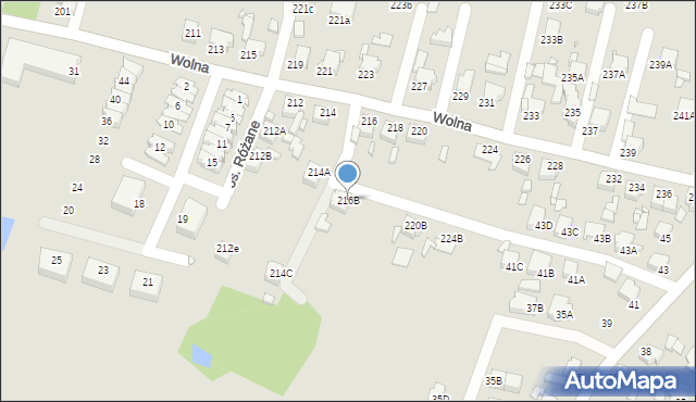 Rybnik, Wolna, 216B, mapa Rybnika