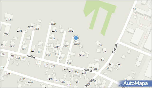 Rybnik, Wolna, 239A, mapa Rybnika