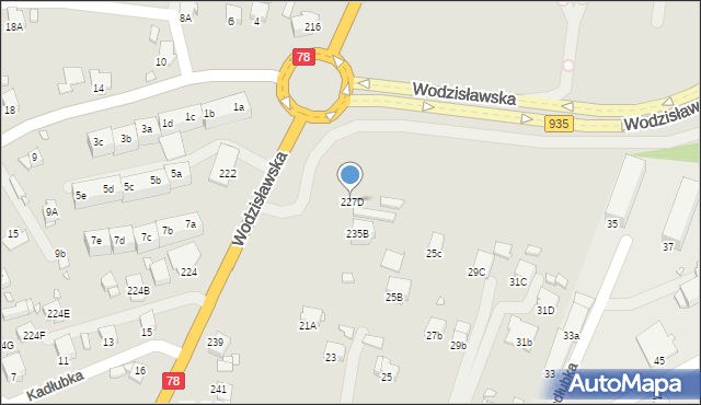 Rybnik, Wodzisławska, 227D, mapa Rybnika