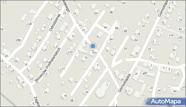 Rybnik, Wołodyjowskiego Michała, 7, mapa Rybnika