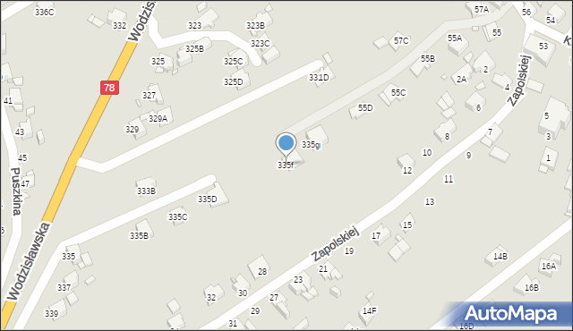Rybnik, Wodzisławska, 335f, mapa Rybnika