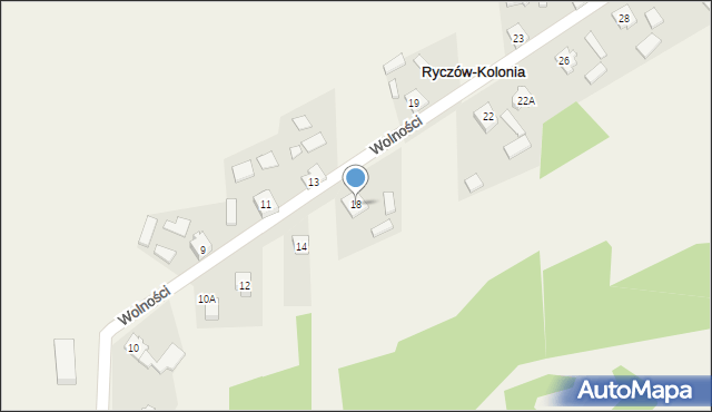 Ryczów-Kolonia, Wolności, 18, mapa Ryczów-Kolonia