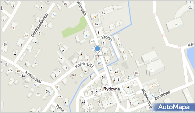 Rydzyna, Wolności, 18, mapa Rydzyna