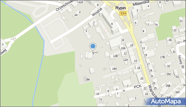 Rypin, Wodna, 5, mapa Rypin