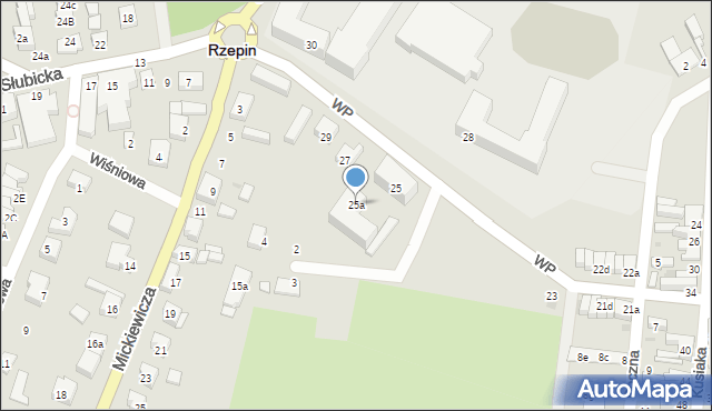 Rzepin, Wojska Polskiego, 25a, mapa Rzepin