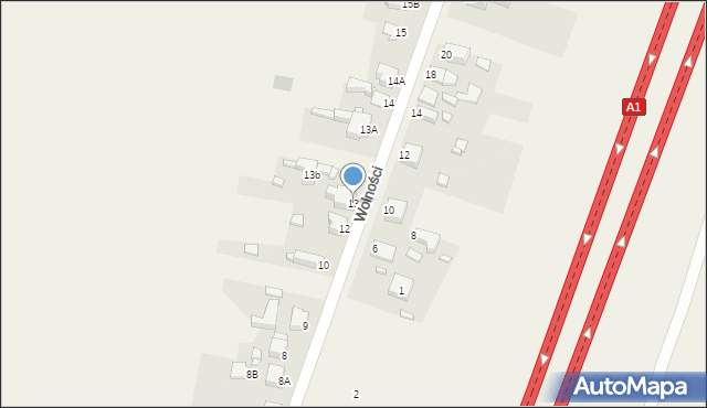 Sączów, Wolności, 13, mapa Sączów