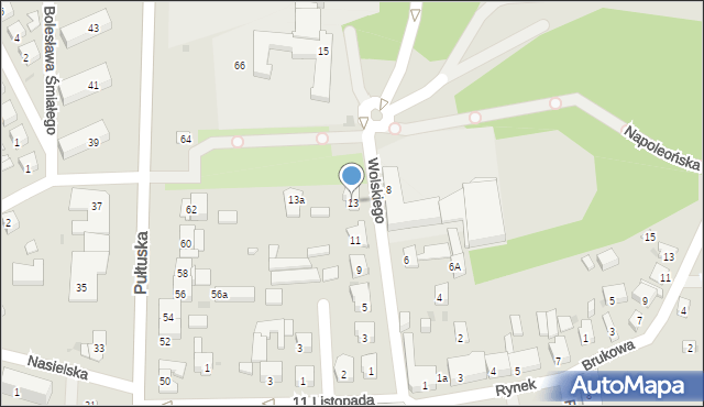 Serock, Wolskiego Włodzimierza, 13, mapa Serock