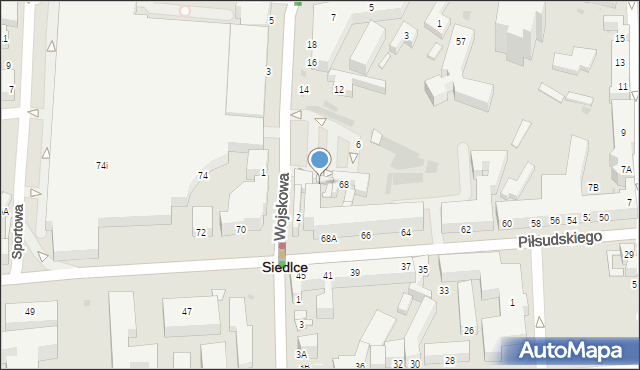 Siedlce, Wojskowa, 4, mapa Siedlce