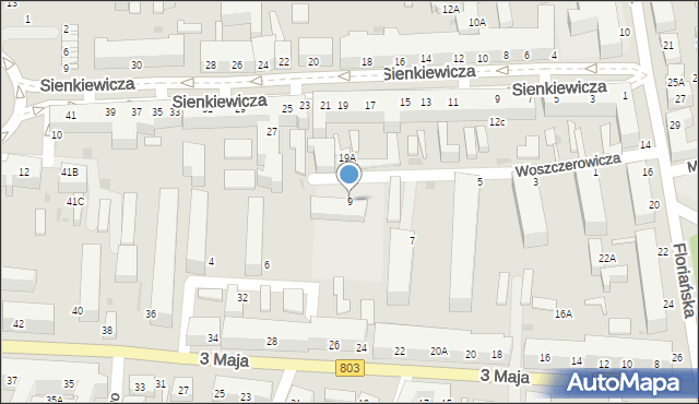 Siedlce, Woszczerowicza Jacka, 9, mapa Siedlce