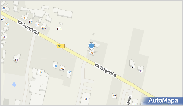 Siedlec, Wolsztyńska, 39, mapa Siedlec