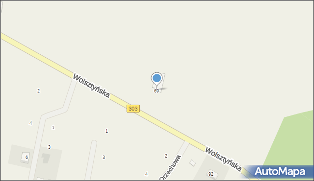 Siedlec, Wolsztyńska, 69, mapa Siedlec