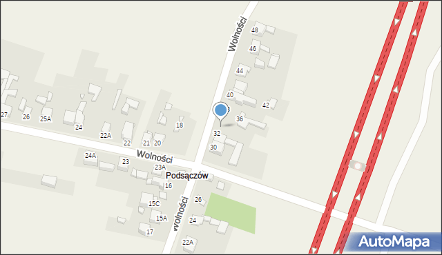 Siemonia, Wolności, 34, mapa Siemonia