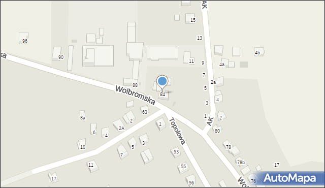 Skała, Wolbromska, 84, mapa Skała