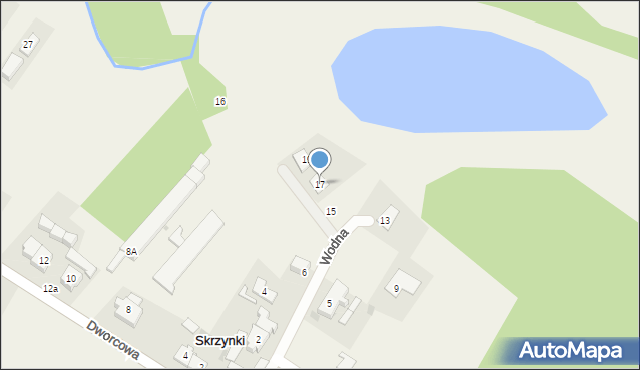 Skrzynki, Wodna, 17, mapa Skrzynki