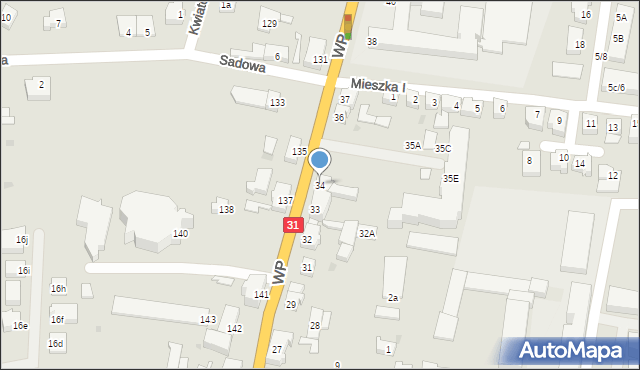 Słubice, Wojska Polskiego, 34, mapa Słubice