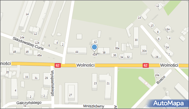 Sokołów Podlaski, Wolności, 42a, mapa Sokołów Podlaski