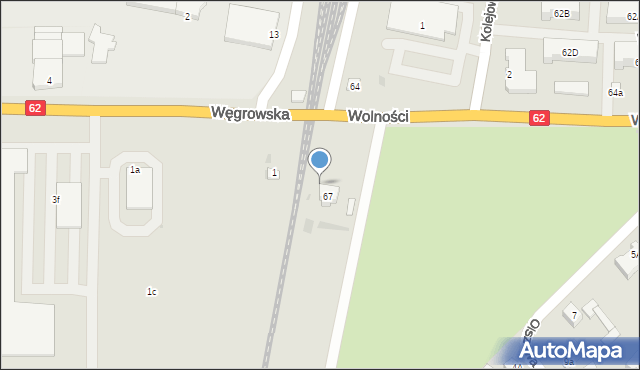 Sokołów Podlaski, Wolności, 67a, mapa Sokołów Podlaski