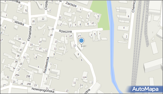 Sosnowiec, Wodna, 7, mapa Sosnowca