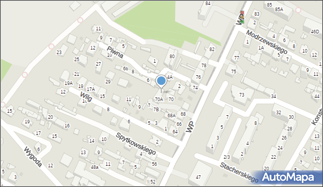 Sosnowiec, Wojska Polskiego, 70B, mapa Sosnowca