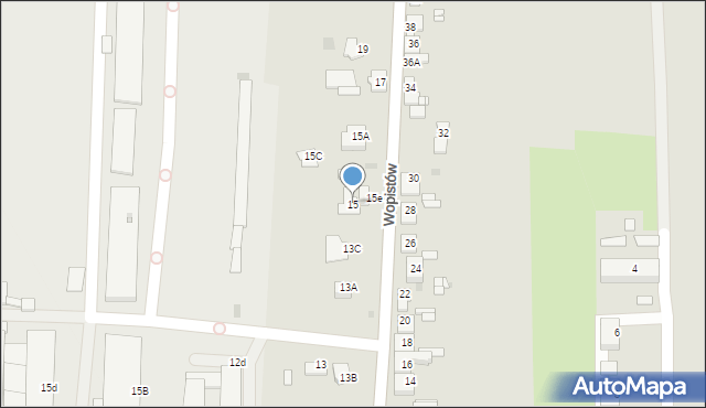 Sosnowiec, Wopistów, 15, mapa Sosnowca