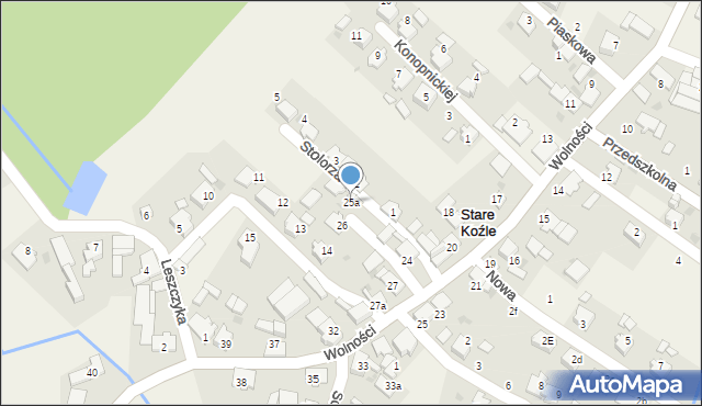 Stare Koźle, Wolności, 25a, mapa Stare Koźle