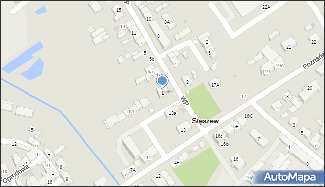 Stęszew, Wojska Polskiego, 1, mapa Stęszew