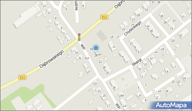 Stęszew, Wojska Polskiego, 28, mapa Stęszew