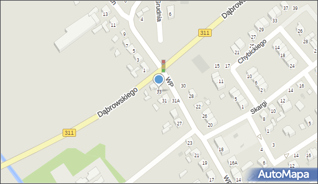 Stęszew, Wojska Polskiego, 33, mapa Stęszew