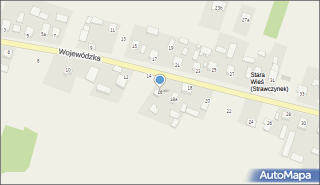 Strawczynek, Wojewódzka, 16, mapa Strawczynek