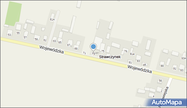 Strawczynek, Wojewódzka, 73, mapa Strawczynek