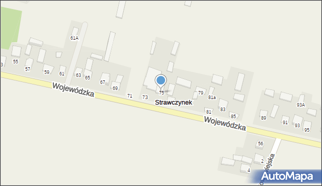 Strawczynek, Wojewódzka, 75, mapa Strawczynek